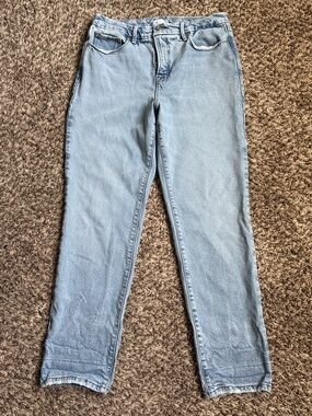 Good American Light Blue Women's Distressed high-Rise Jeans